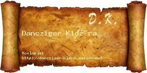 Dancziger Klára névjegykártya
