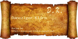 Dancziger Klára névjegykártya